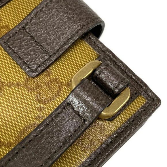 GUCCI Crystal GG Light Brown White Dark Brown Coated Canvas Leather - Picture 15 of 16